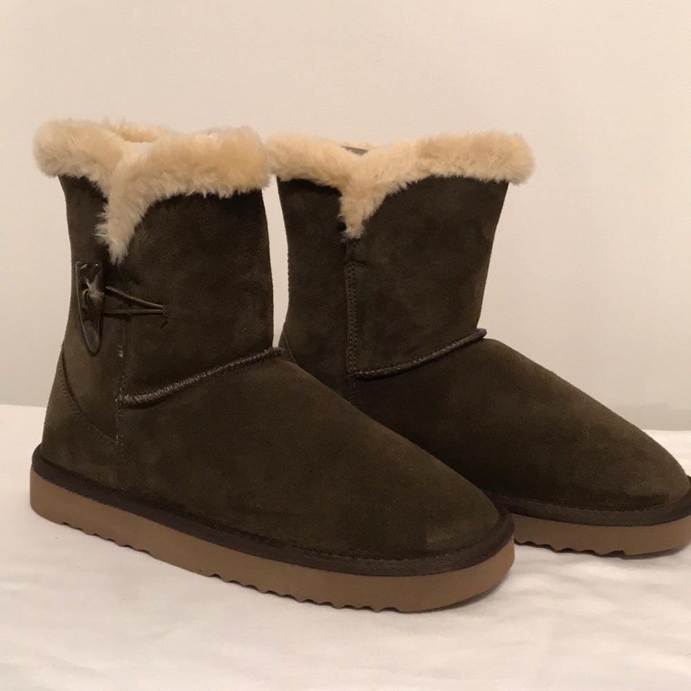 Brown suede boots